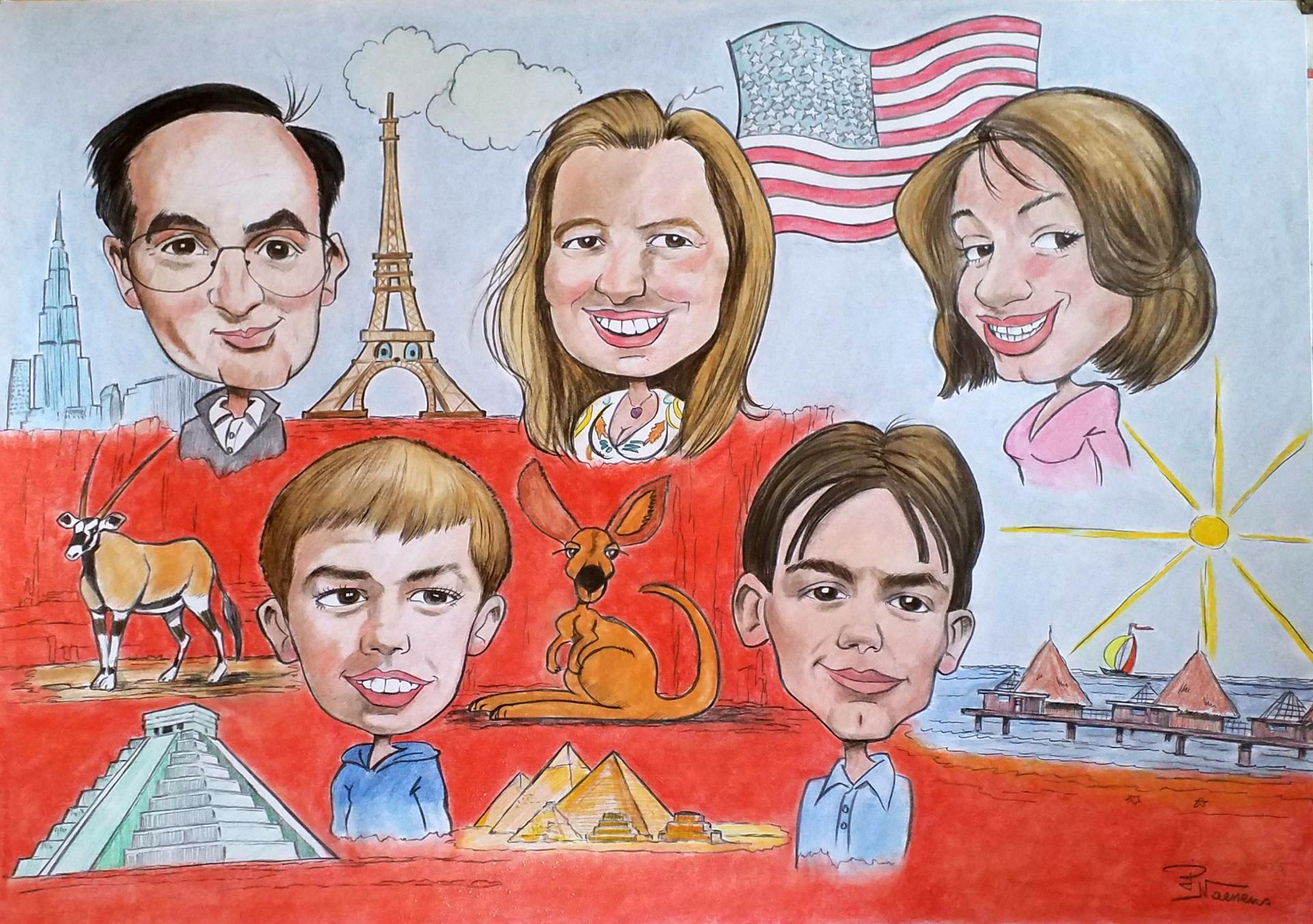 Caricatures en famille